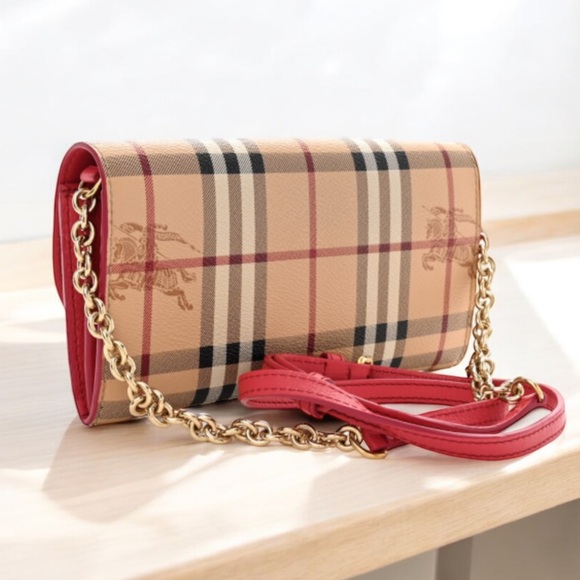 Burberry Haymarket Check Henley Coated
Canvas Wallet on Chain Like New! - Picture 13 of 16